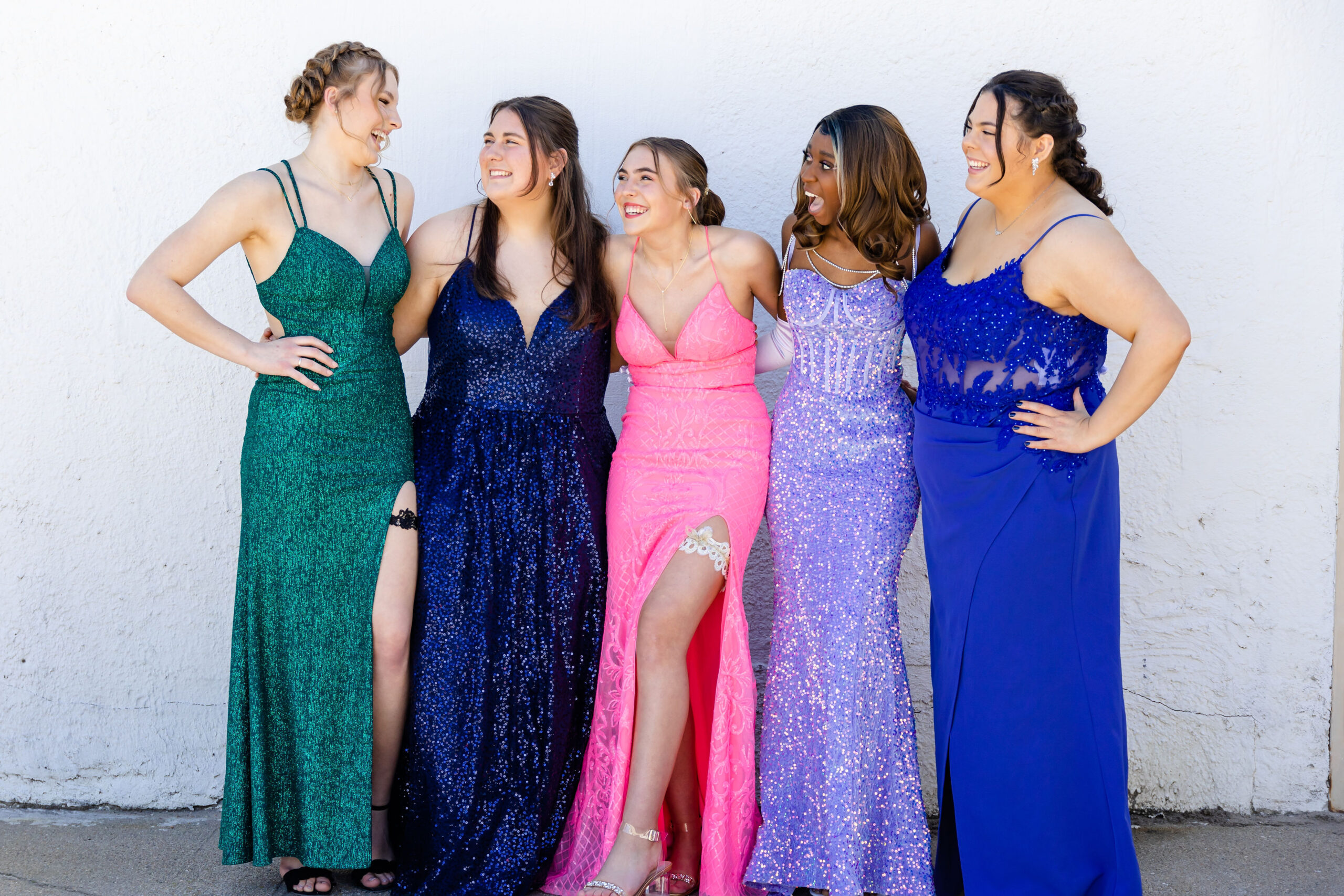 High School senior girls in nebraska wearing prom dresses